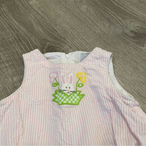 Florence Eiseman Baby Girls Easter Bunny Cotton Romper Size 6 Months - Picture 2 of 4
